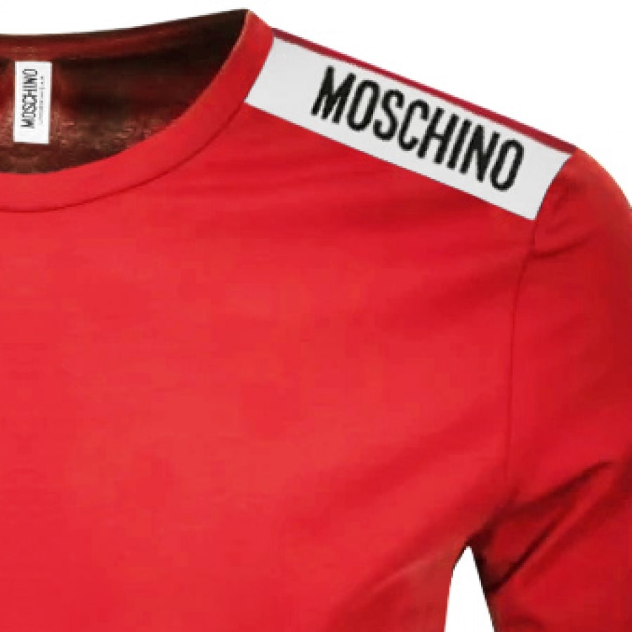 Alternative Image for ProductMoschino Taped Logo Short Sleeved T Shirt Red3